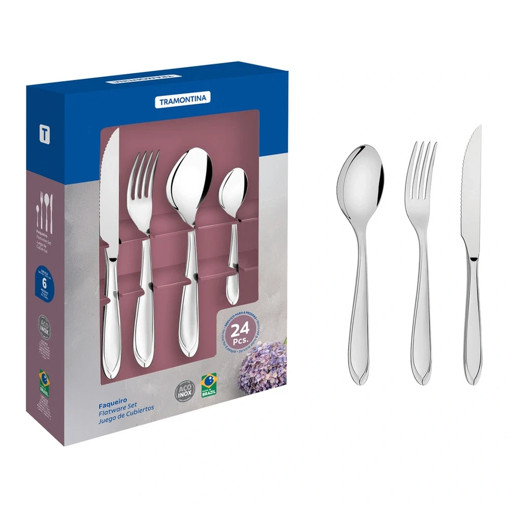 JUEGO DE CUBIERTOS 24PZAS  LAGUNA TRAMONTINA T66906P