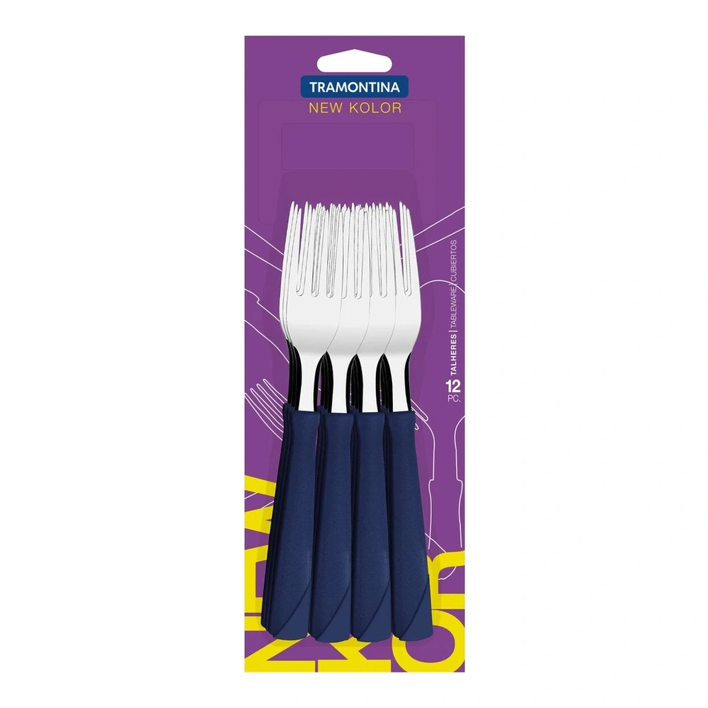 JUEGO  TENEDORES MESA 12PZAS NE KOLOR TRAMONTINA T231622 3