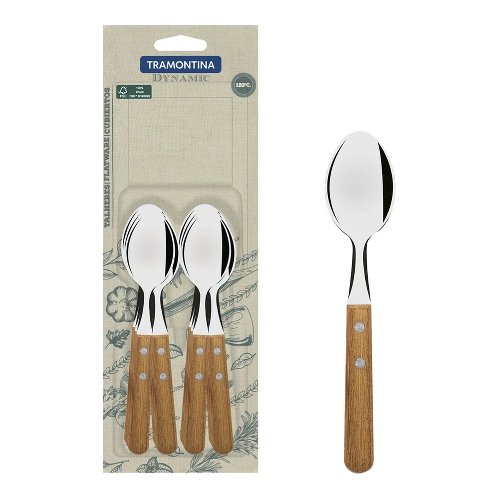 JUEGO  CUCHARAS TE 12 PZAS DYNAMARILLOIC TRAMONTINA T22307 2