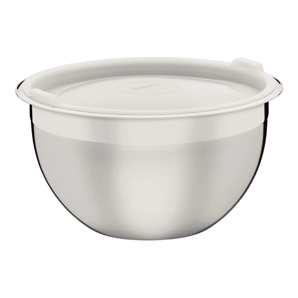RECIPIENTE REDONDO ACERO INOXIDABLANCOE CON TAPA TRAMONTINA T612285