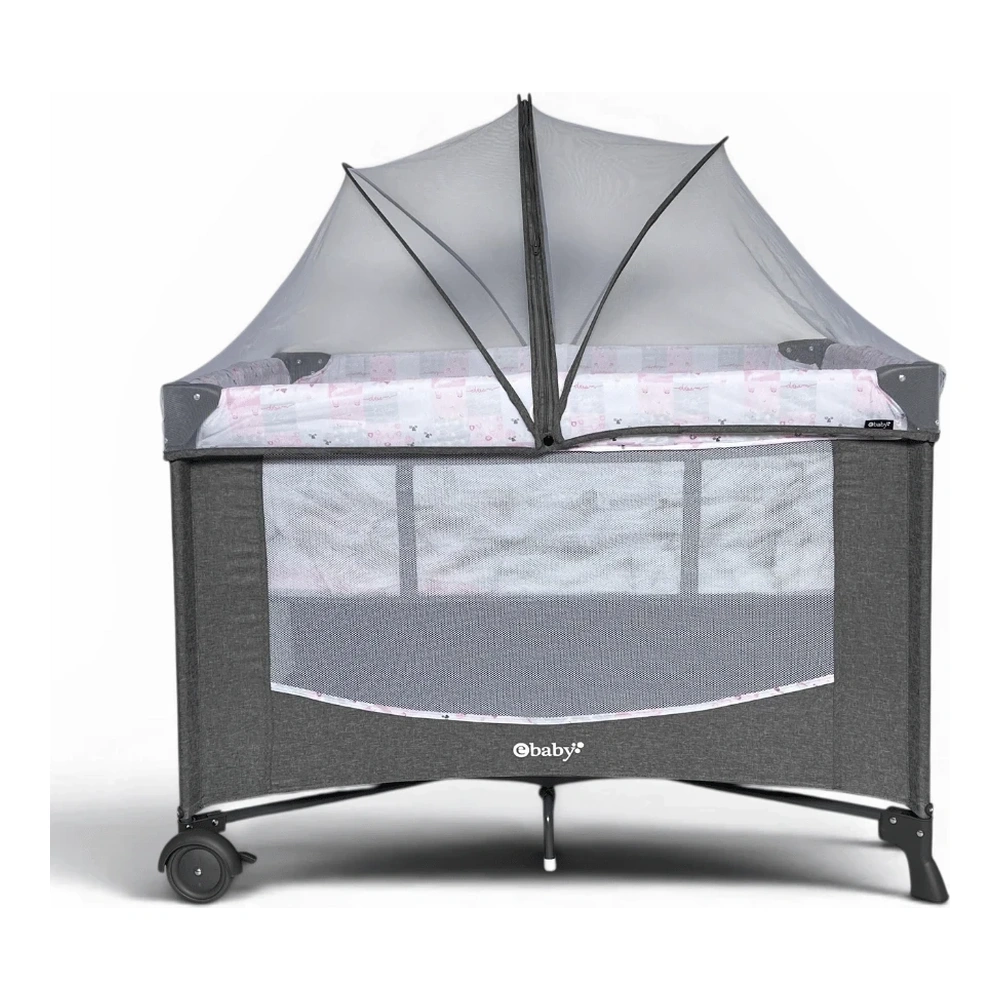 CUNA CORRAL NALA EBABY ROSA PASTEL/GRIS  751-2-GR-RS