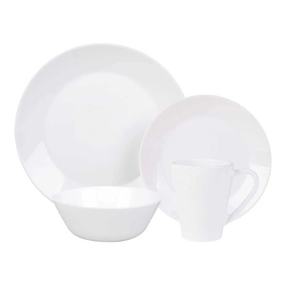 Juego de platos redondos 16pzs blanco Kups
