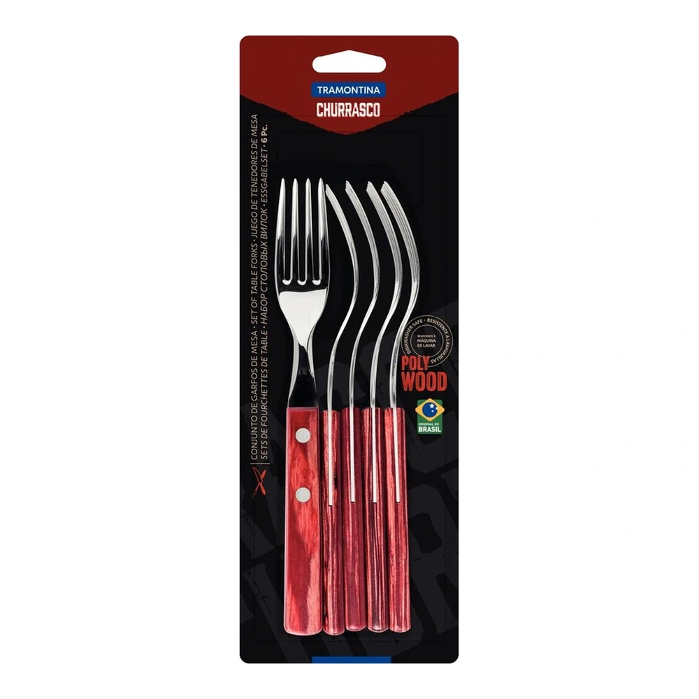 JUEGO   TENEDORES MESA 6 PZAS CHURRASCO TRAMONTINA T211989 3