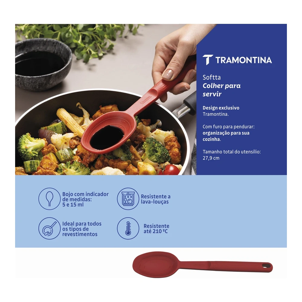 CUCHARA PARA SERVIR SOFTTA ROJO TRAMONTINA T258522 5