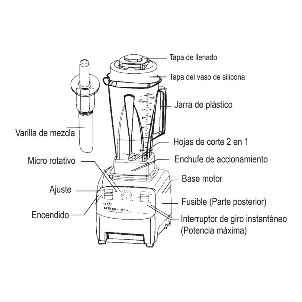 LICUADORA COMERCIAL ITALUX 2LT 26000RPM 1390W 220V 2