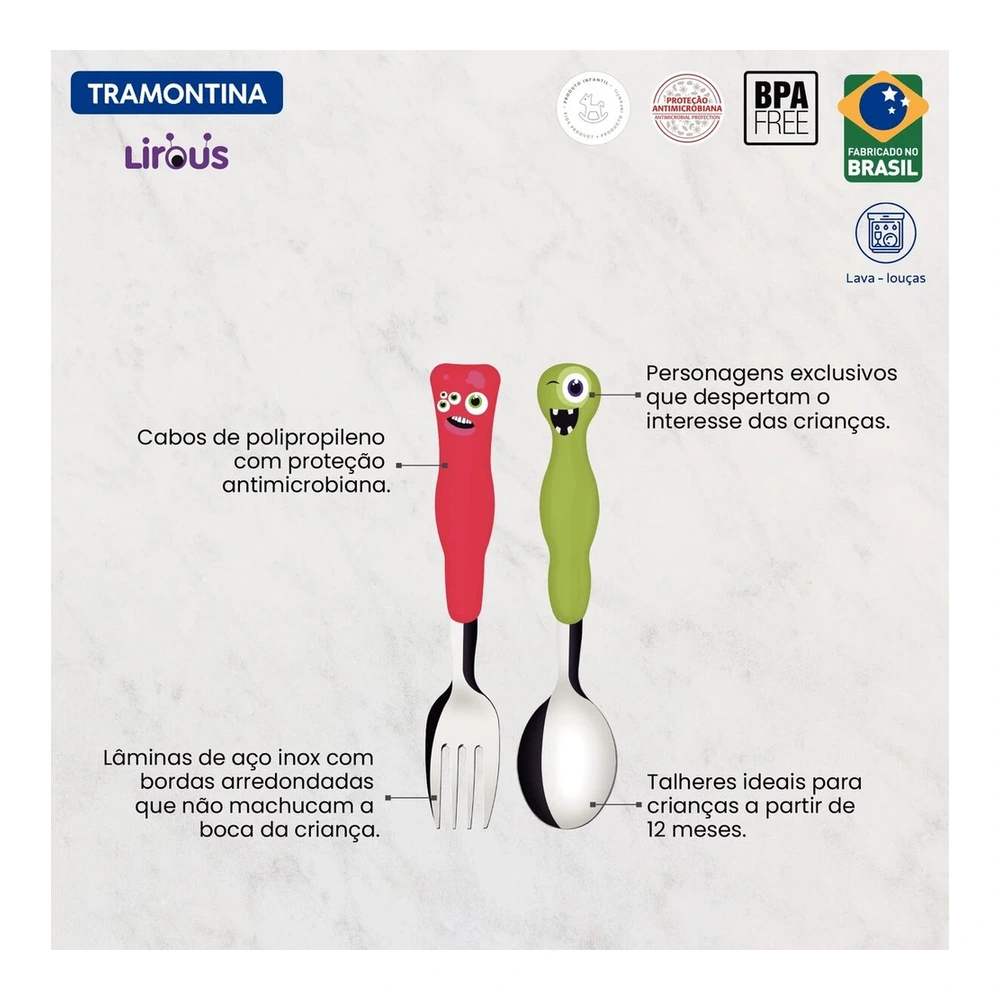 JUEGO  CUBIERTOS INFANTIL 2PZAS LIROUS TRAMONTINA T23797E 5