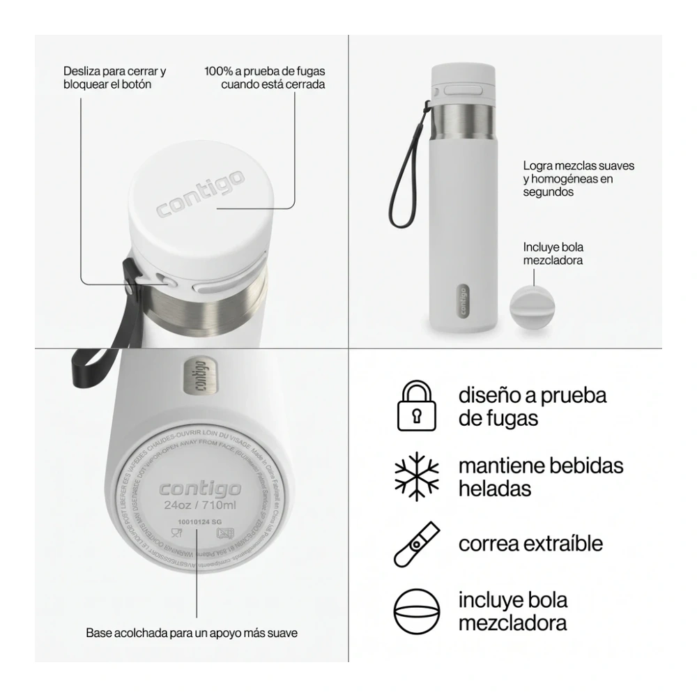 BOTELLA CONTIFO SHAKER AUTOPOP 710 ML - BLANCO 4