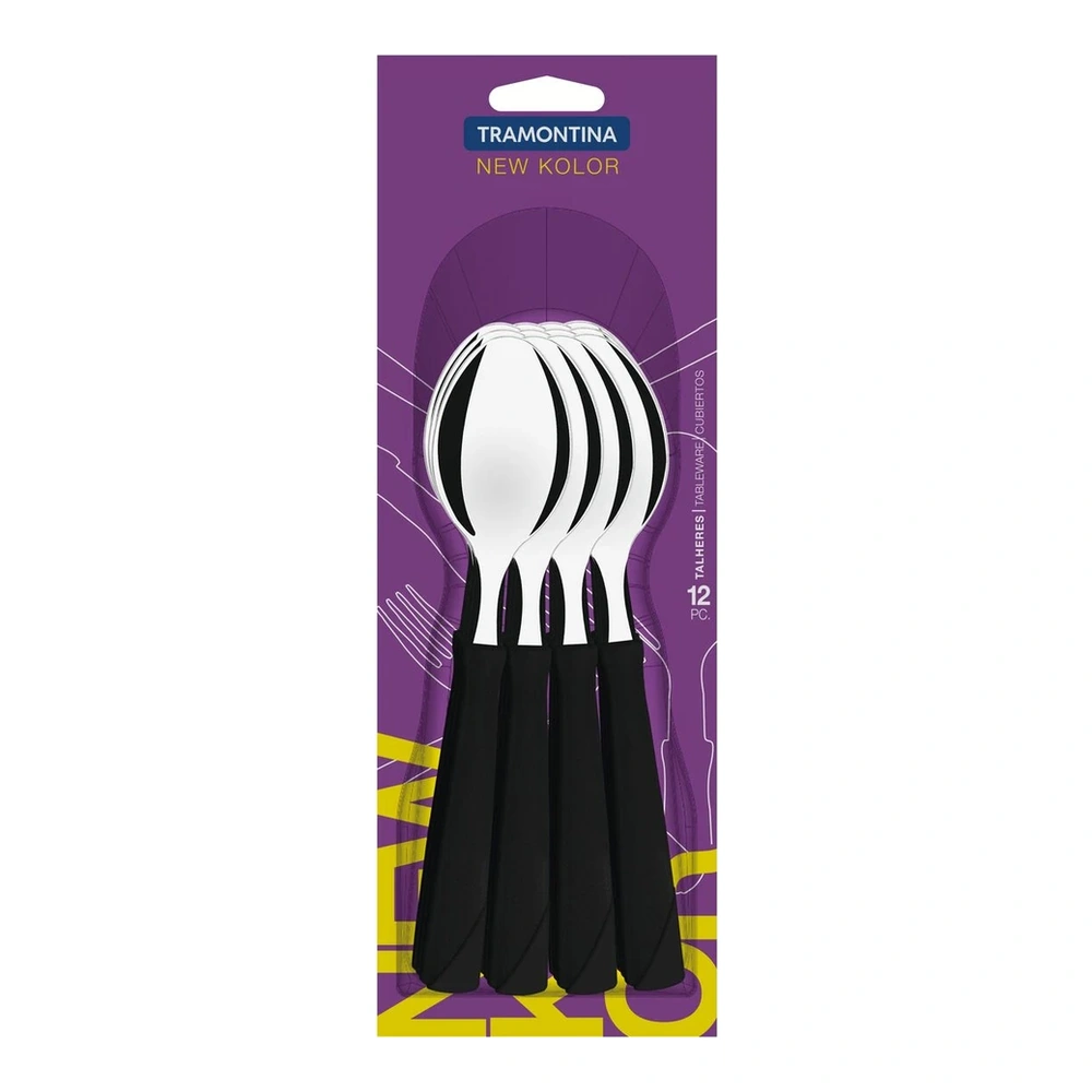 JUEGO  CUCHARAS MESA 12PZAS NE KOLOR TRAMONTINA T231631 3