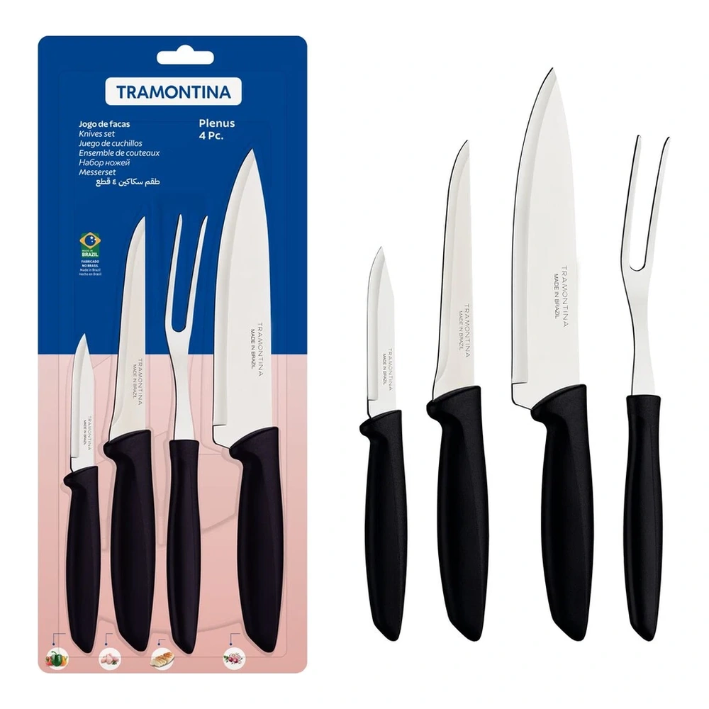 JUEGO  CUCHILLOS 4 PZAS PLENUS TRAMONTINA T23498K 2