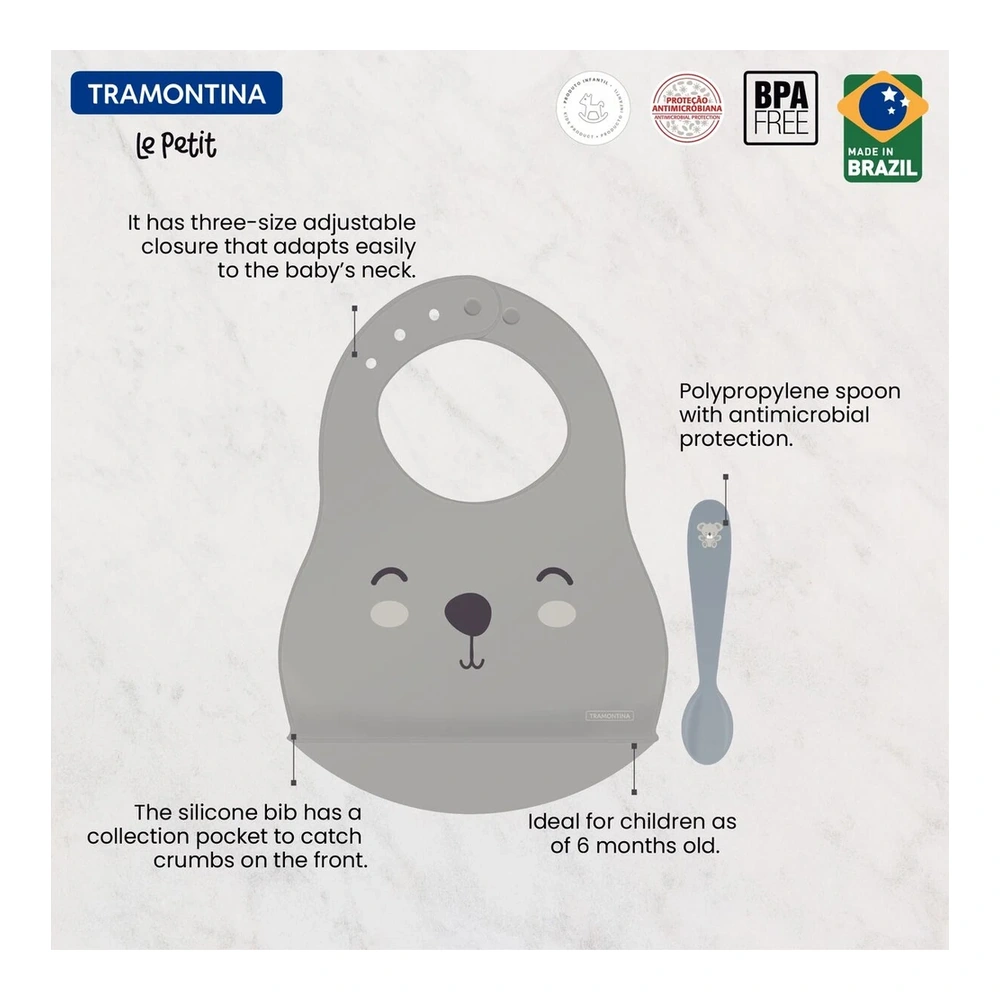 KIT BABERO + CUCHARA INFANTIL 2PZAS LE PETIT TRAMONTINA T237974 4