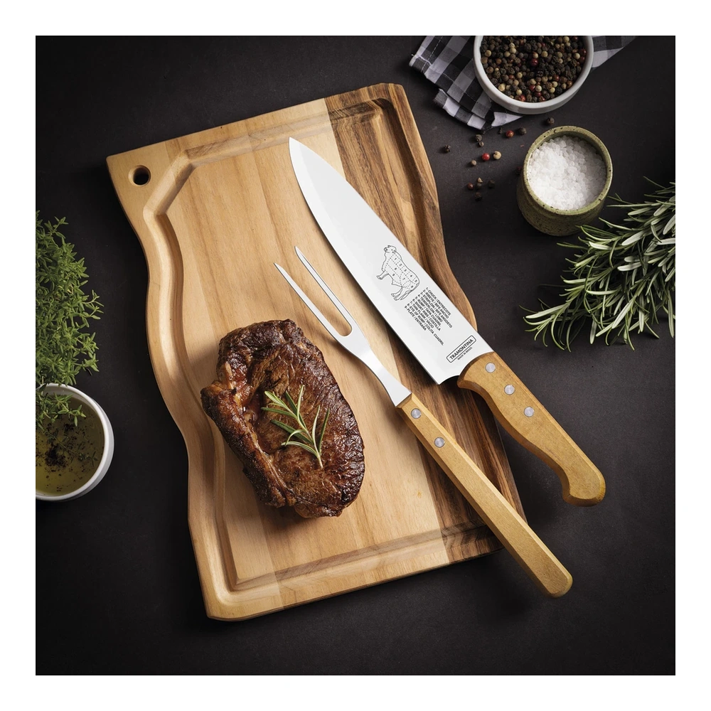 KIT PARA ASADO 3 PZAS CHURRASCO TRAMONTINA T223982 5