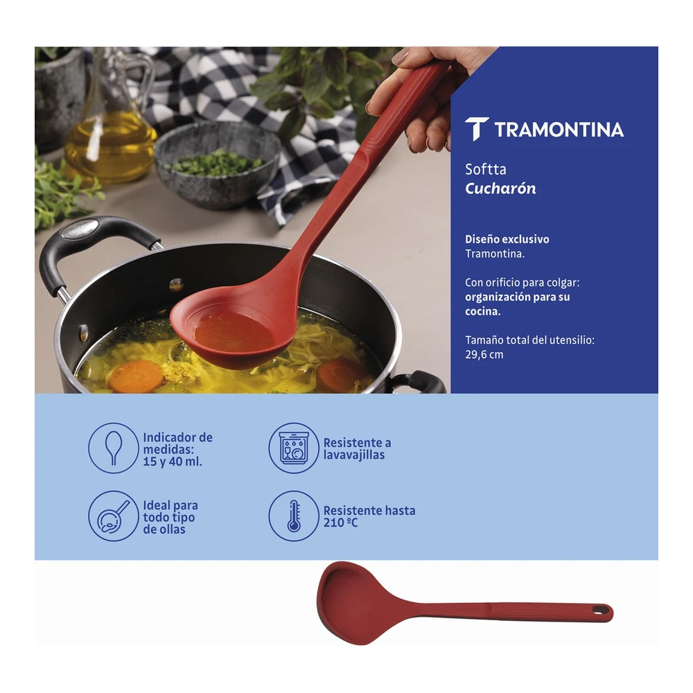 CUCHARÓN SOFTTA ROJO TRAMONTINA T258542 3