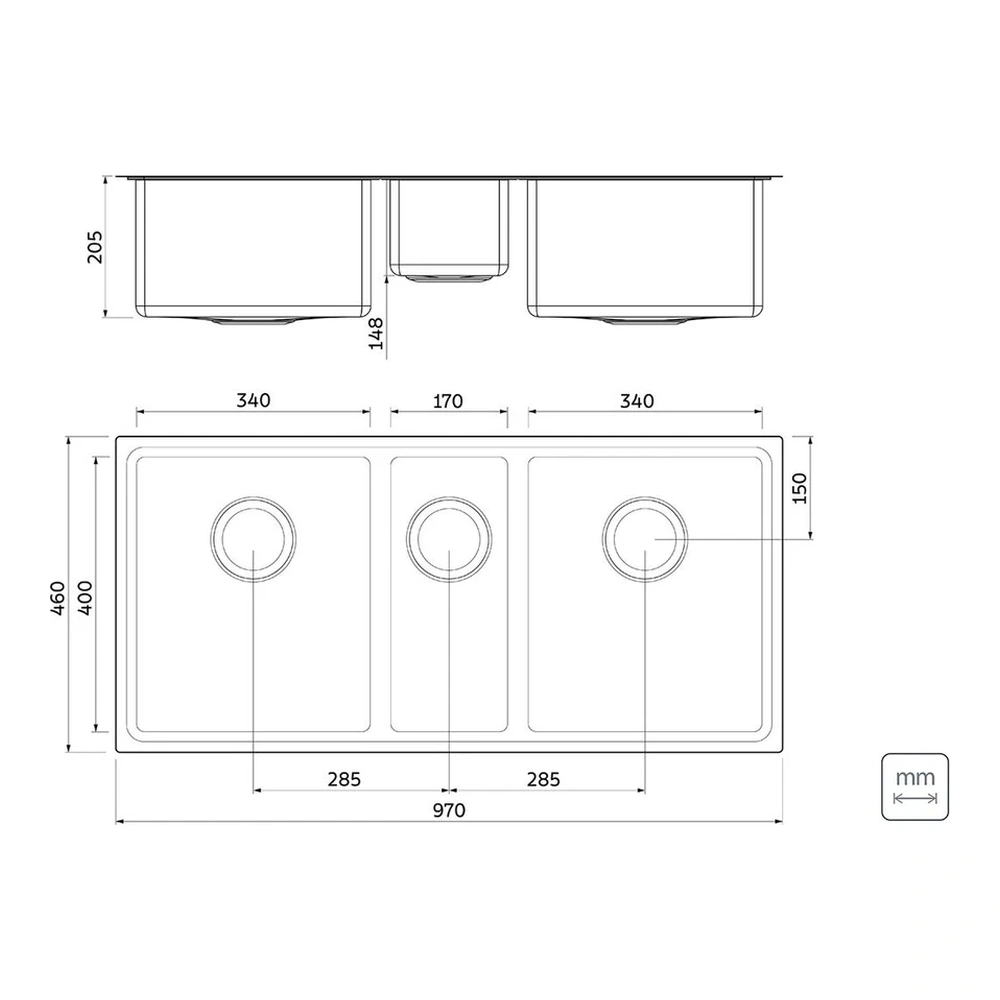CUBETA INOX QUADRUM 2,5C 34 CON ACESS TRAMONTINA T940095 5