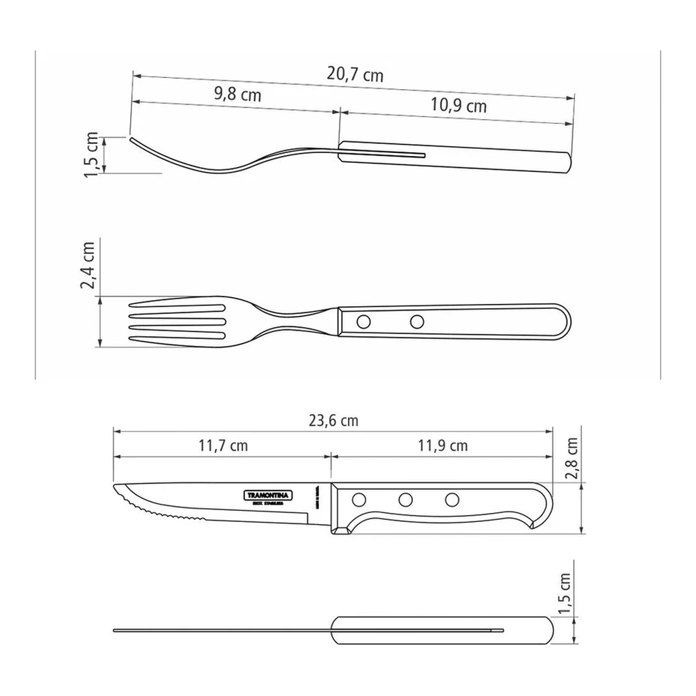 JUEGO CUBIERTOS JUMBO 12 PZAS CHURRASCO TRAMONTINA T21198D 5