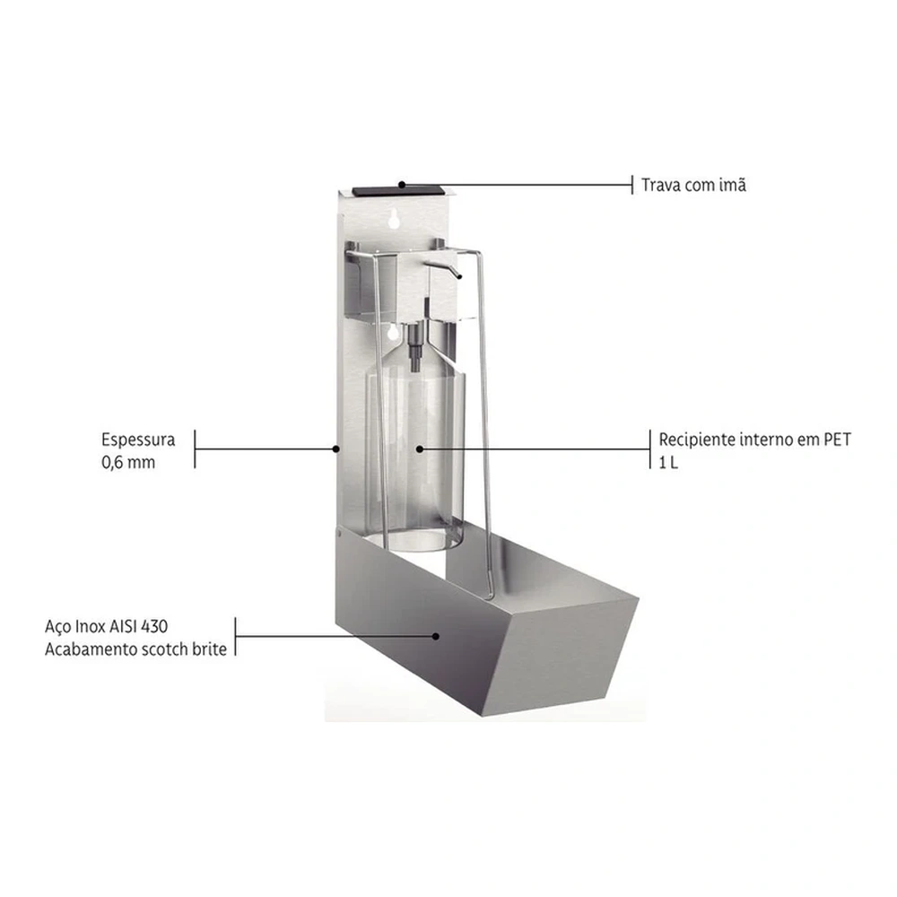 DISPENSADOR JABON INOX 1L TRAMONTINA T945328 3