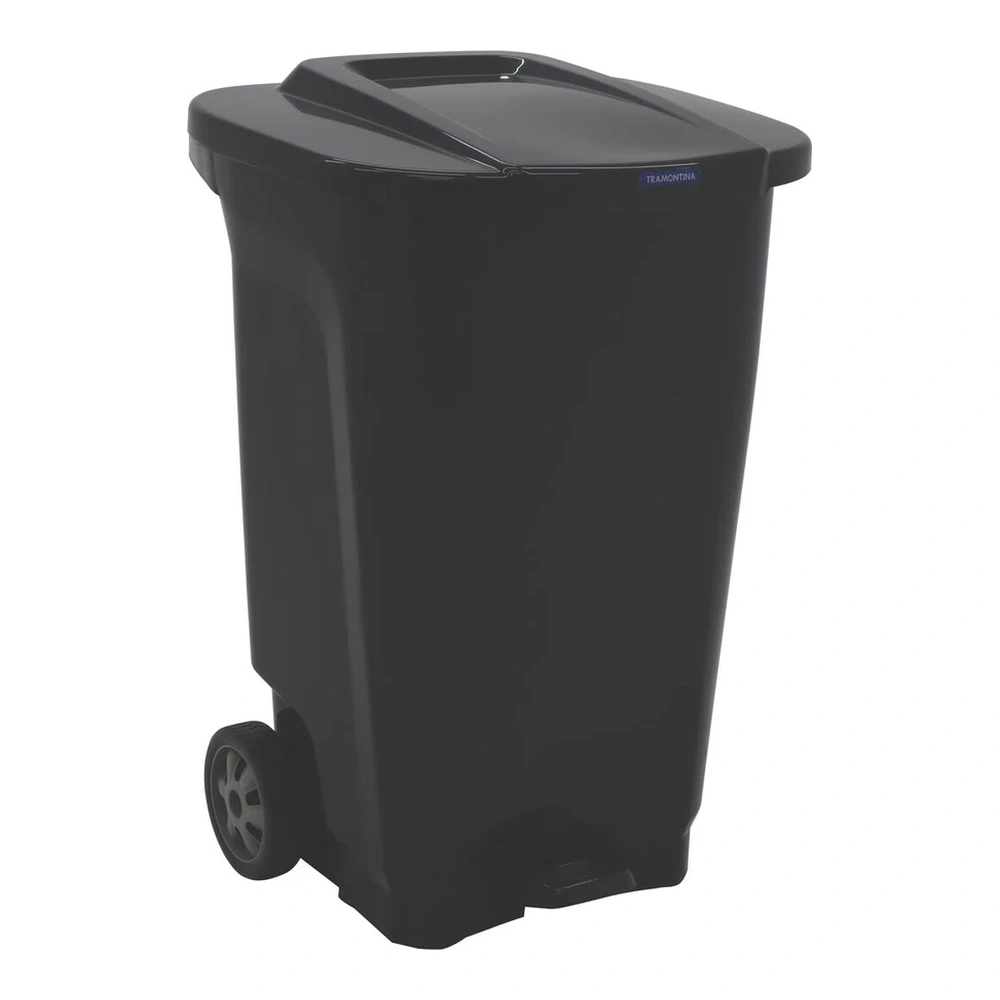 BASURERO T-FORCE 100L CON RUEDAS NEGRO TRAMONTINA T928153