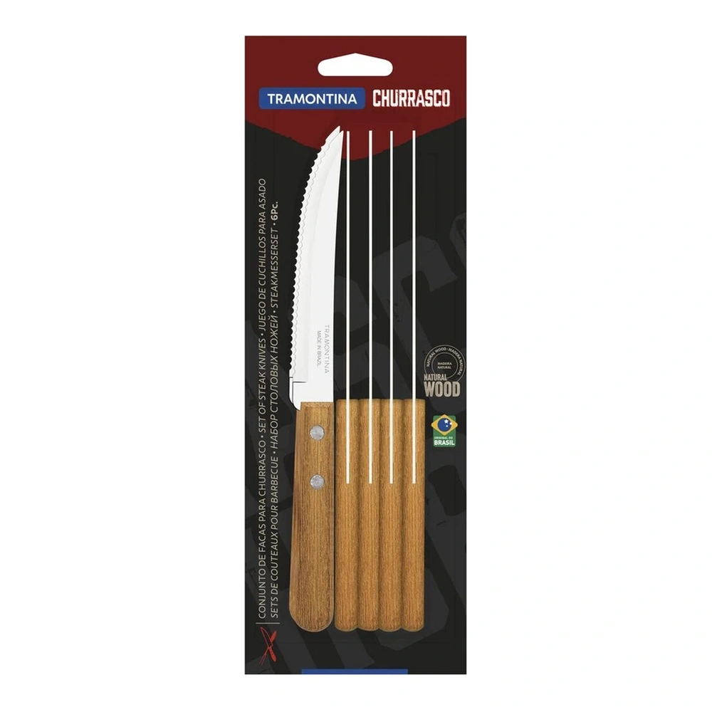 JUEGO  CUCHILLOS ASADO 6 PZAS DYNAMARILLOIC TRAMONTINA T223001 3