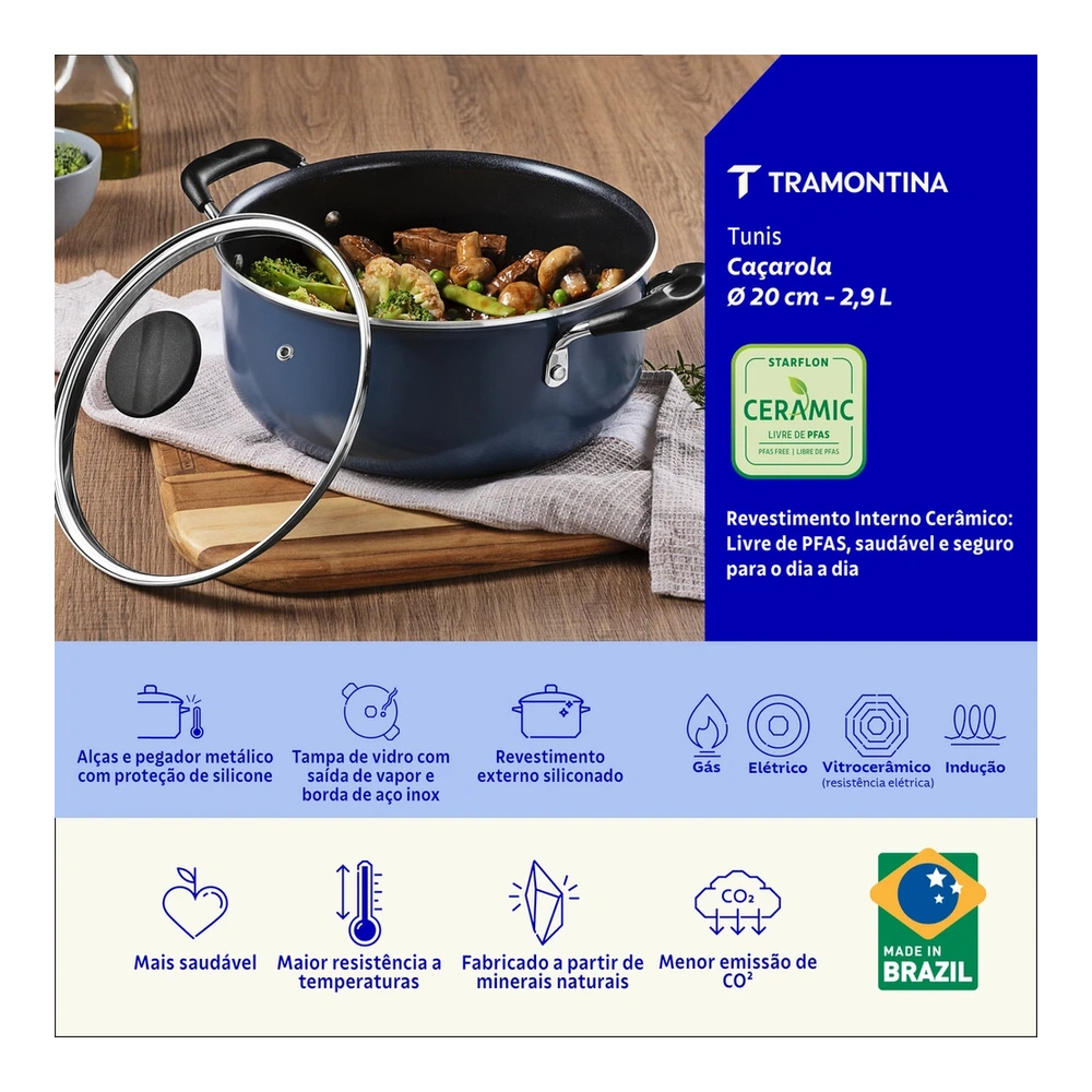CACEROLA 20CM TUNIS TRAMONTINA T287221 5