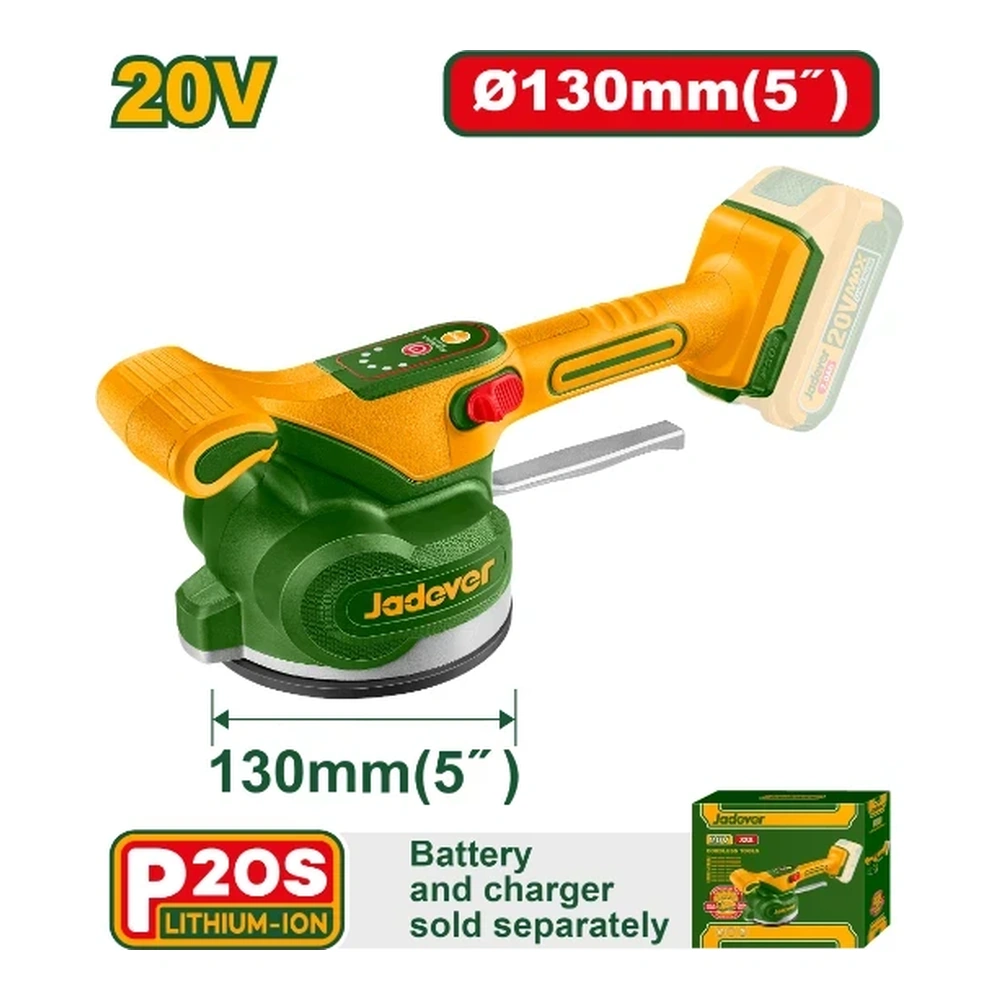 Ventosa Vibradora 5" 20V. Sin Bateria. Jadever 2