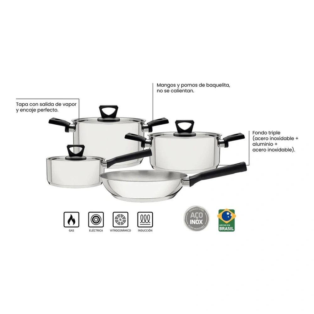 JUEGO DE COCINA 4PZ  BRAVA TRAMONTINA T651801 4