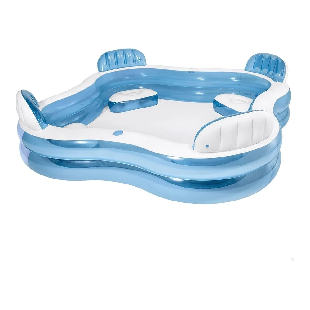 PISCINA INFLABLE CUDRADA CON 4 ACIENTOS 229X229X66 CM. DE 990 LITROS I56475