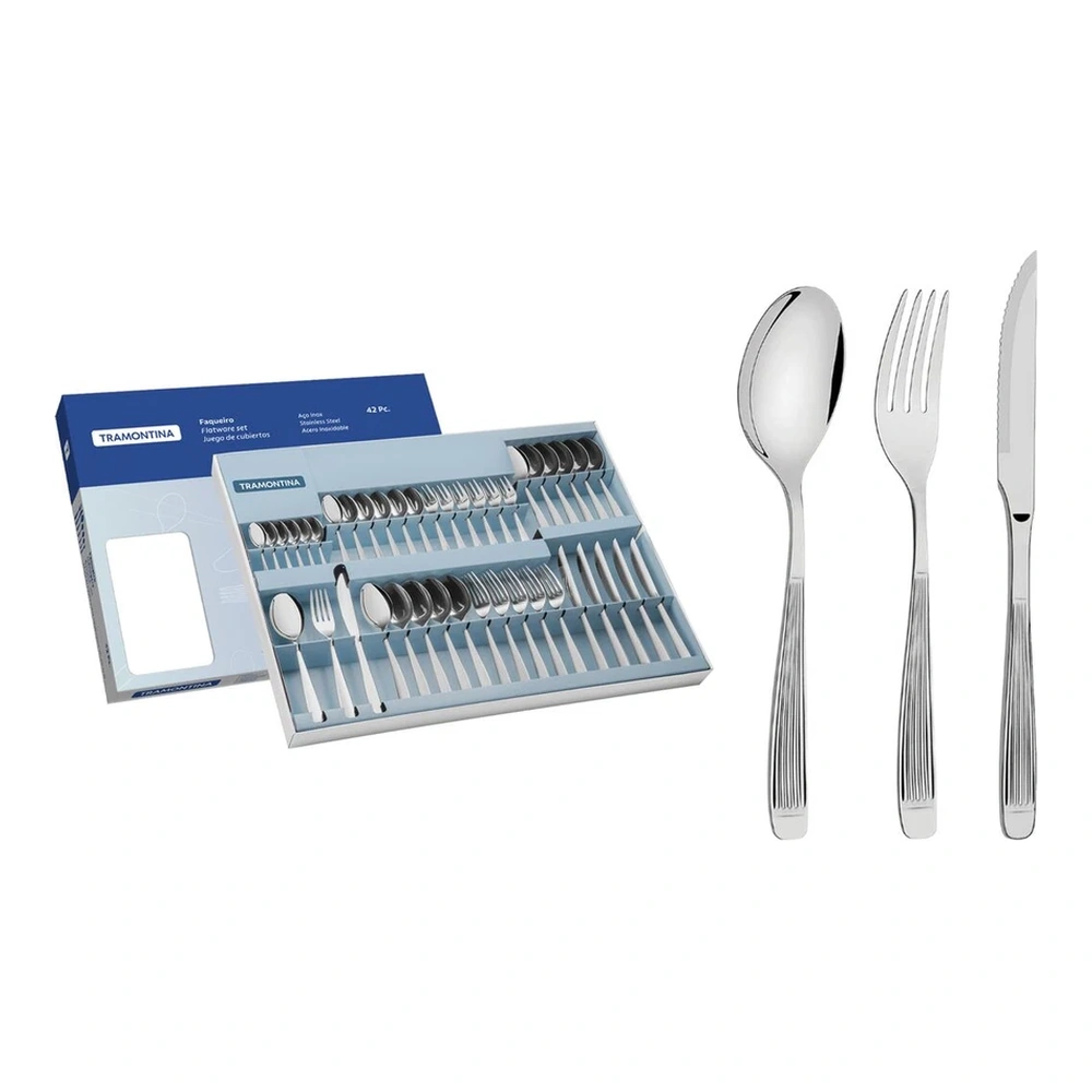 JUEGO DE CUBIERTOS 42PZAS ATHENAS TRAMONTINA T669402