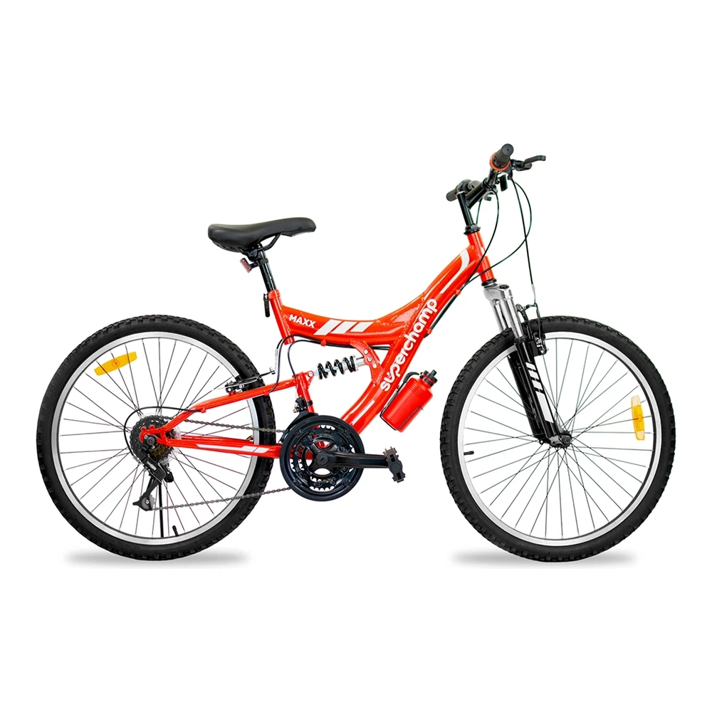 BICICLETA SUPERCHAMP MAXX DOBLE SUSP. 26 ROJO