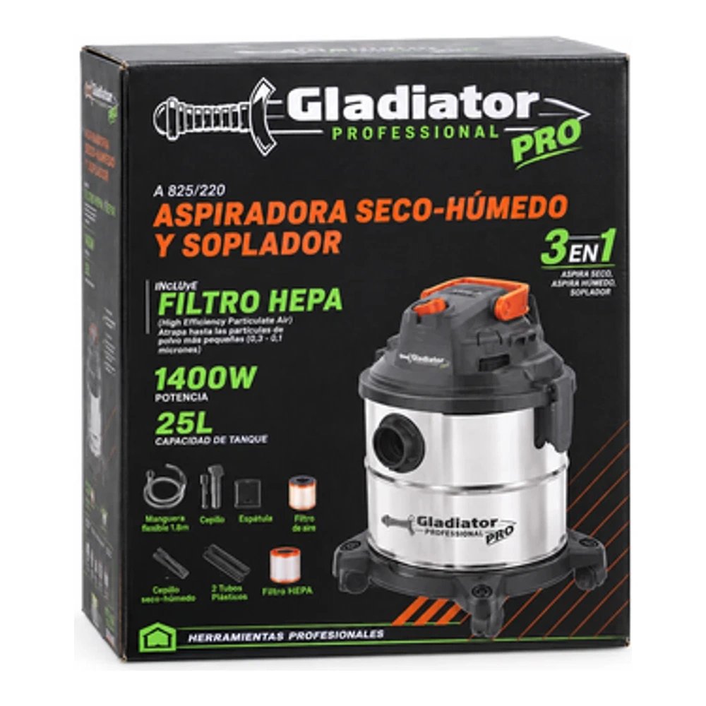 ASPIRADORA SECO Y SOPLA. 25L 1400W