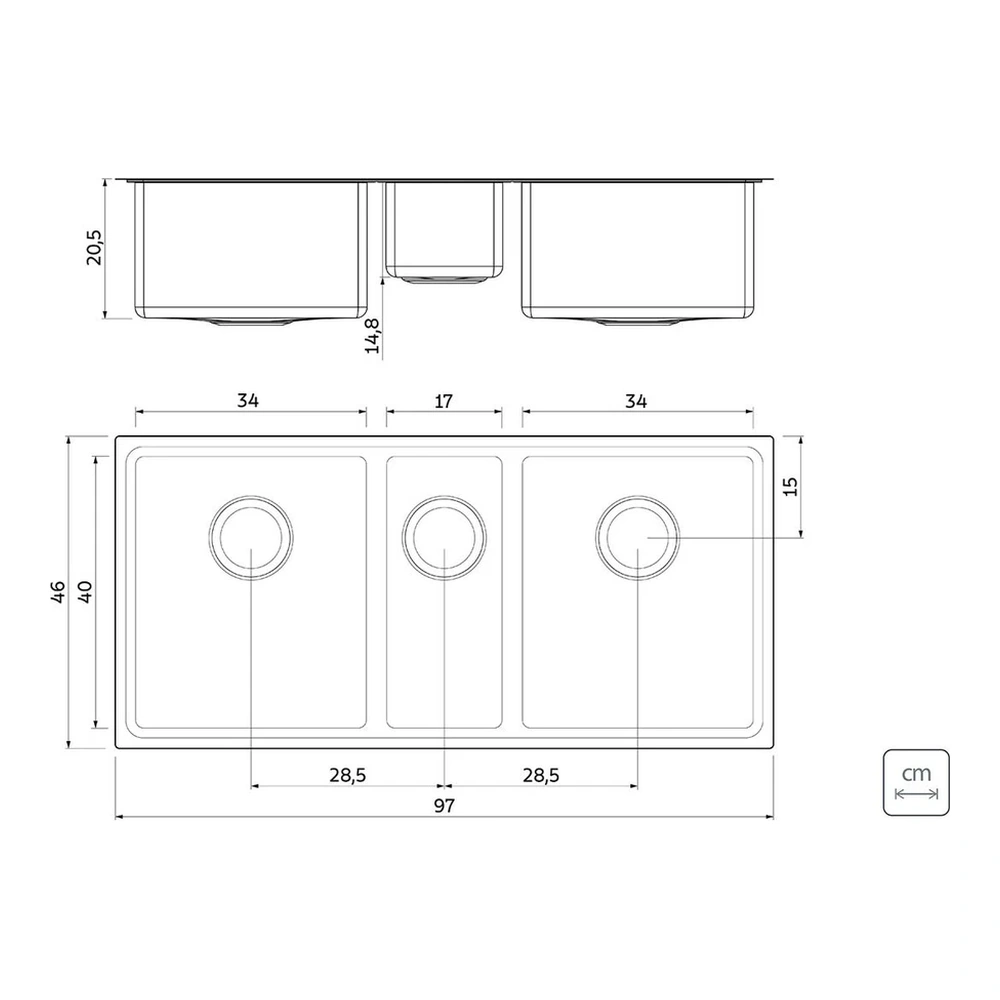CUBETA INOX QUADRUM 2,5C 34 CON ACESS TRAMONTINA T940095 4
