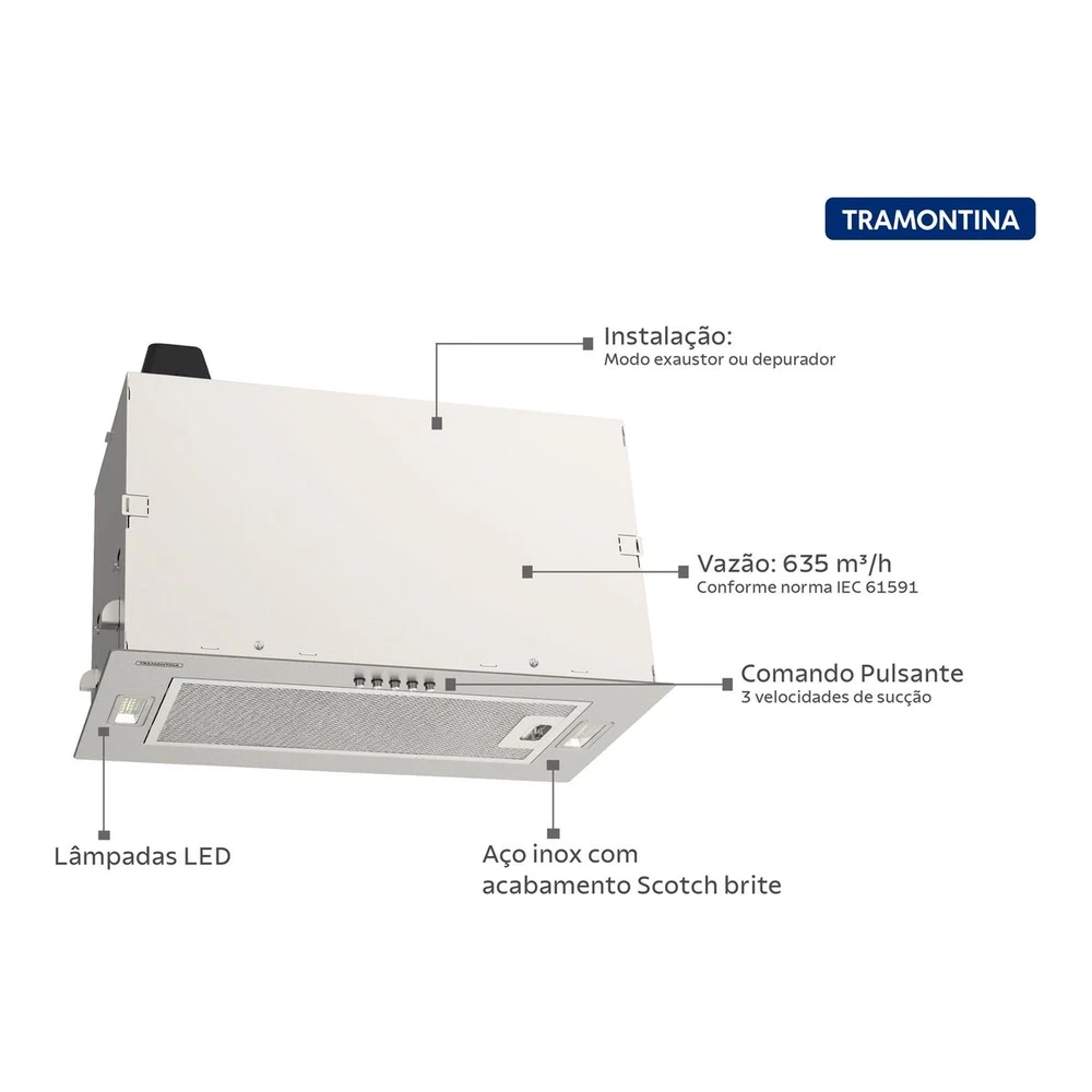 CAMPANAEMPOTRAR INOX INCASSO 51 220V TRAMONTINA T958001 3