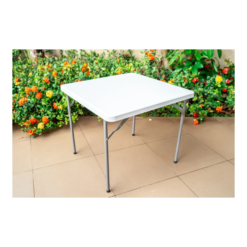 MESA PLEGABLE UNIQUE CUADRADA BLANCA P/4 PERSONAS MCB80