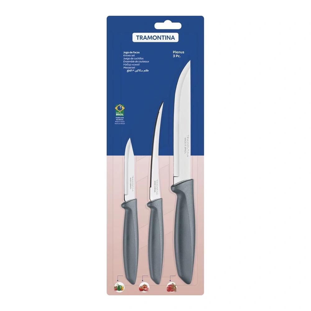 JUEGO  DE CUCHILLOS 3 PZAS PLENUS TRAMONTINA T23498C 5