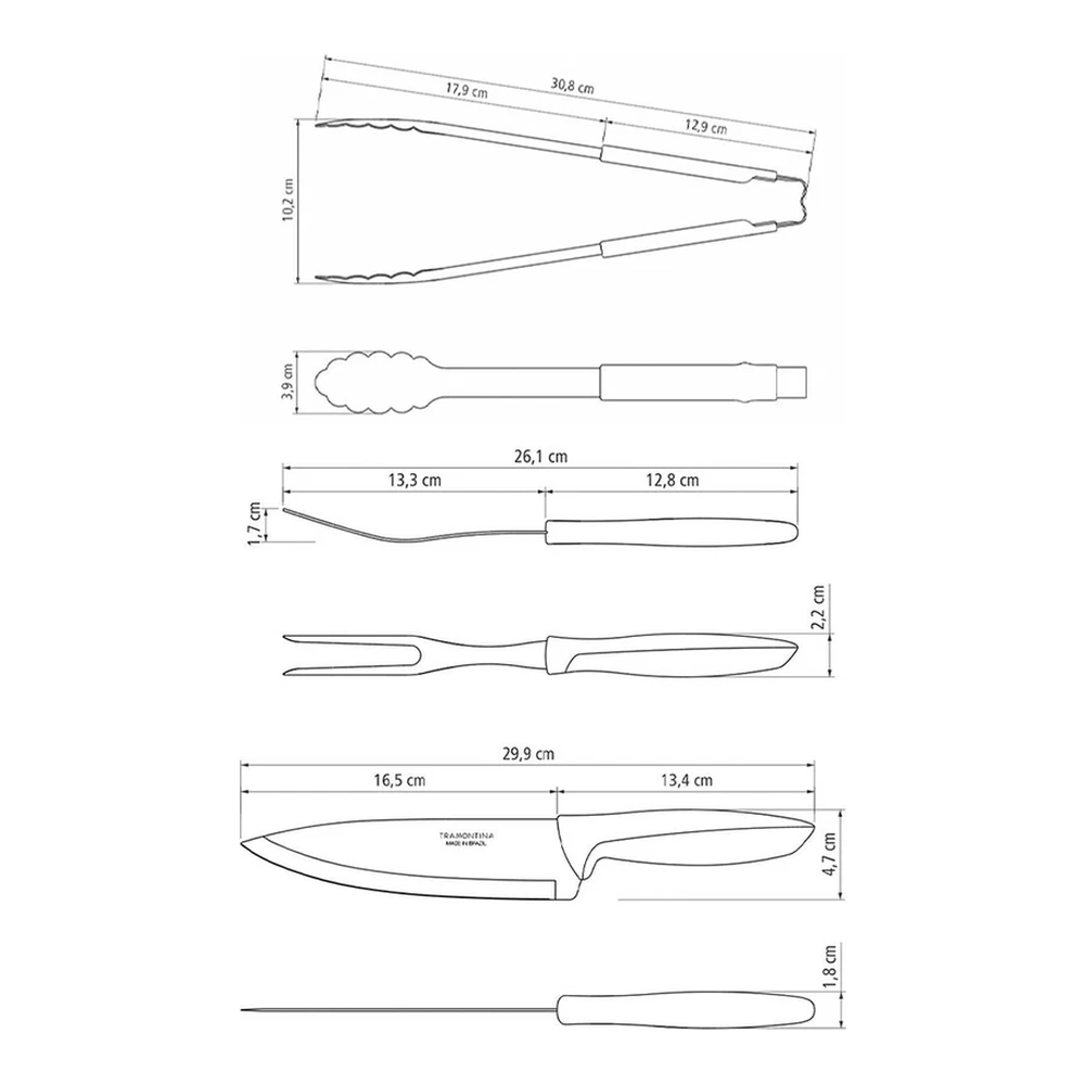 KIT PARA ASADO 3 PZAS PLENUS TRAMONTINA T23498Q 5