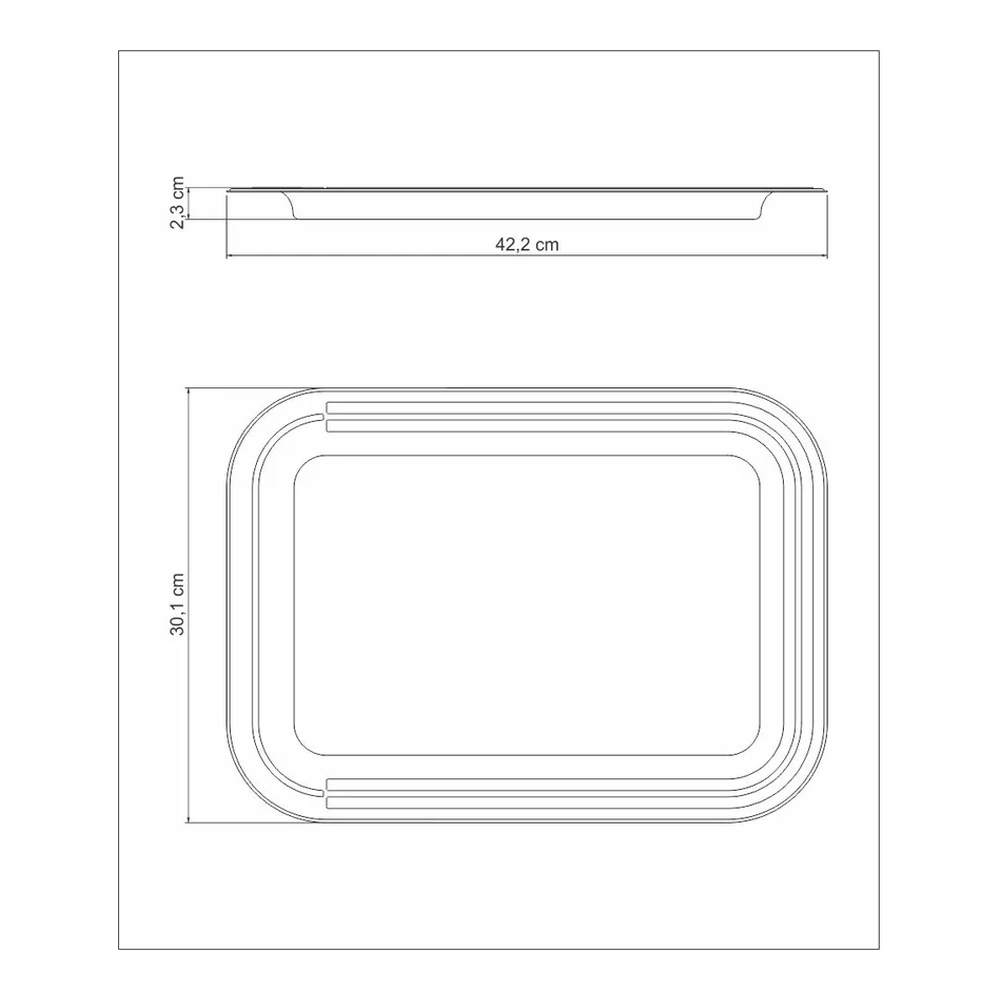 BANDEJA RENTANGULARANEGROULAR CICLO TRAMONTINA T61529 5