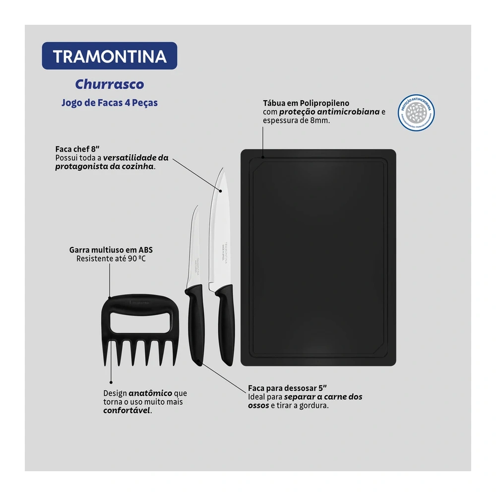 JUEGO  CUCHILLOS 4 PZAS PLENUS TRAMONTINA T23498Y 3