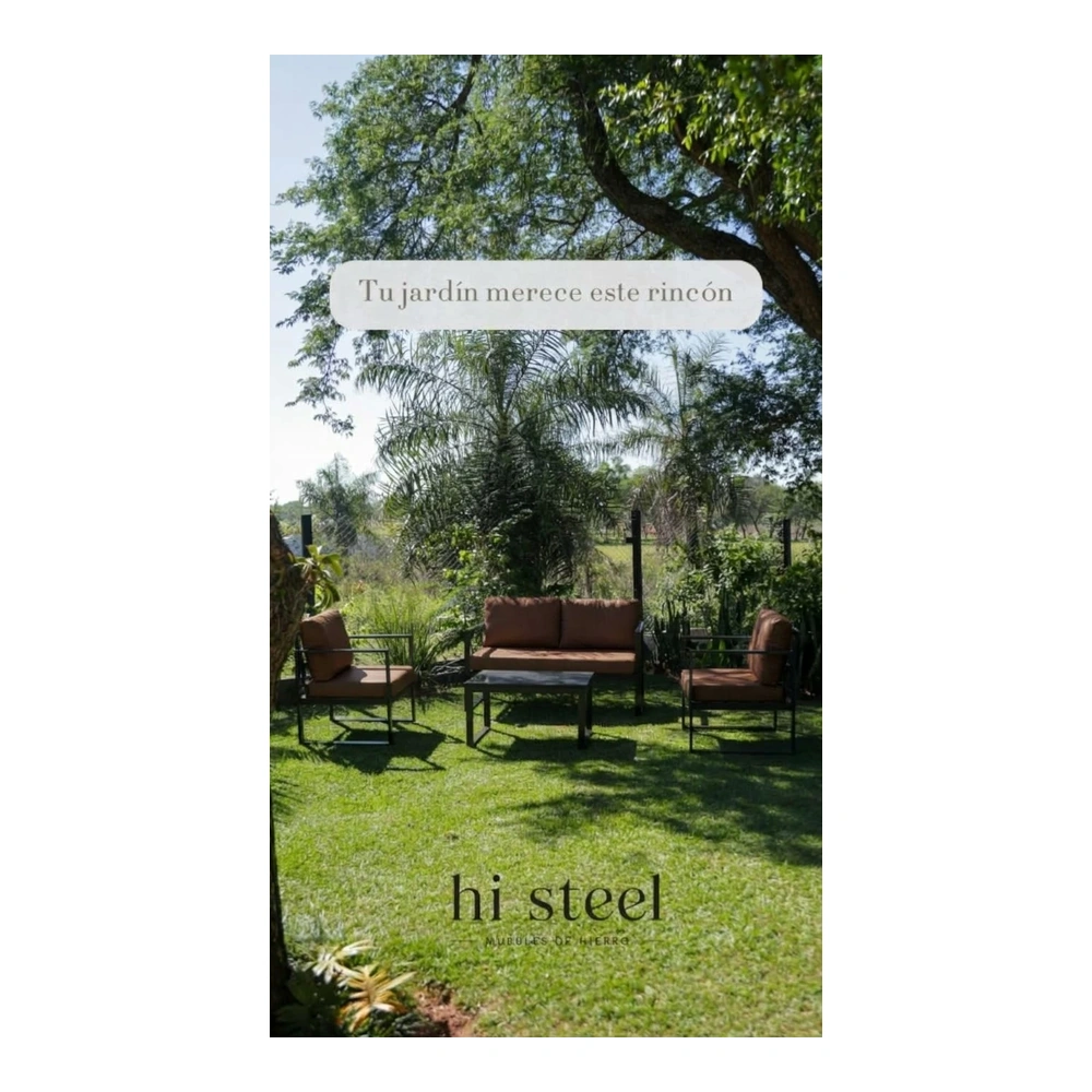 Juego de living Industrial Linea Aura marron oscuro