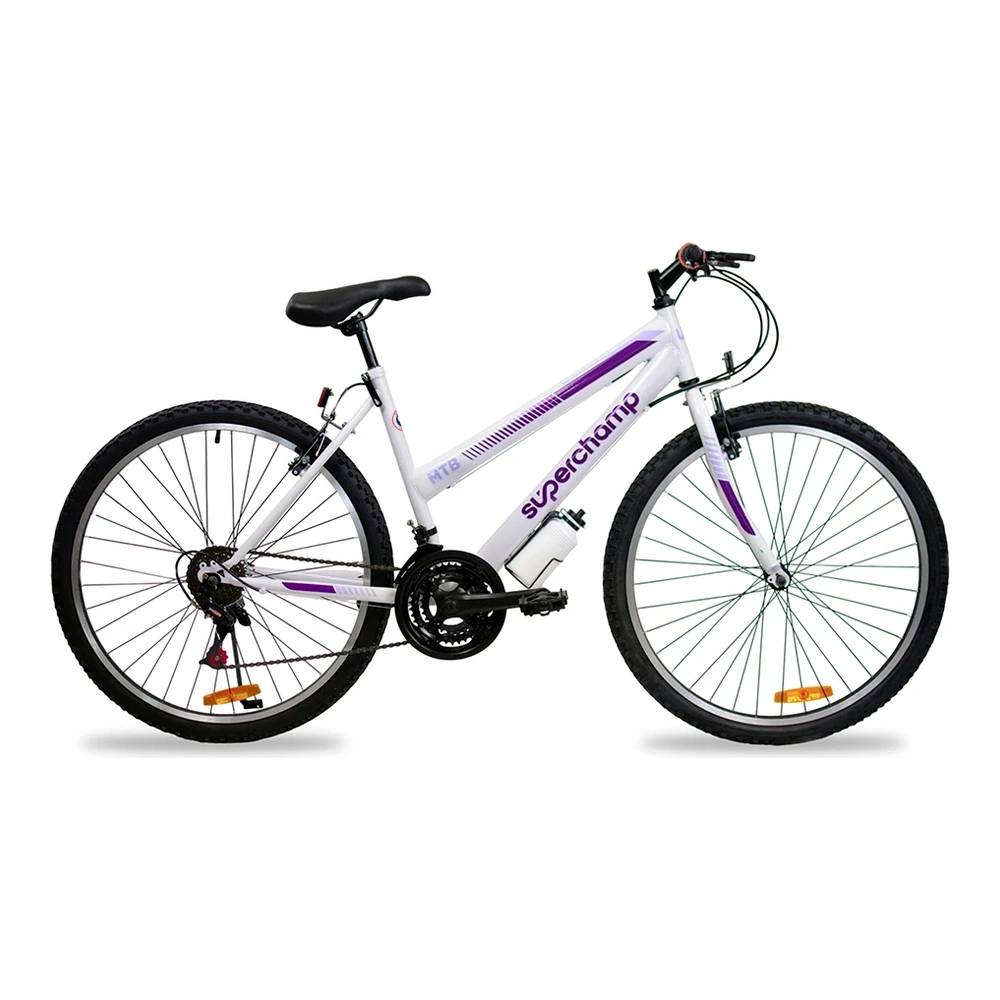 BICICLETA SUPERCHAMP MTB FEM. 26 BLANCO/LILA