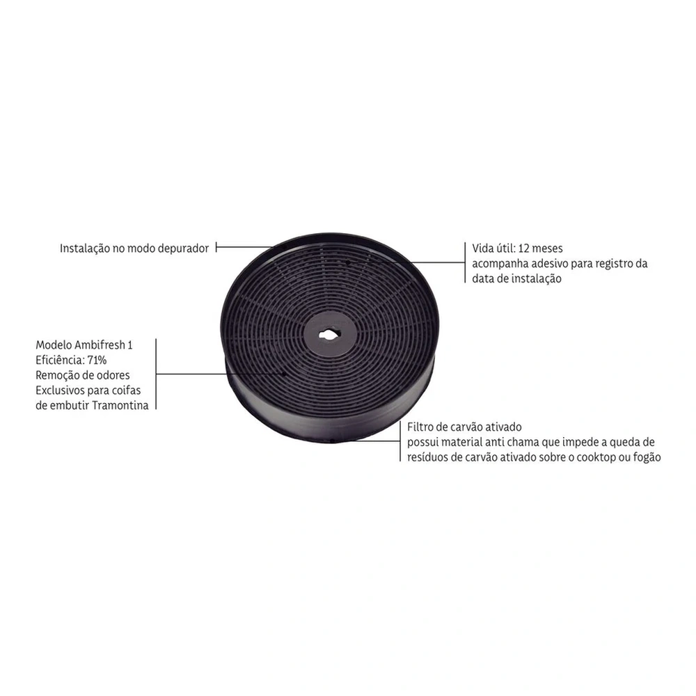 FILTRO CARBON ACTIV AMARILLOBIFRESH ROUND TRAMONTINA T945503 3