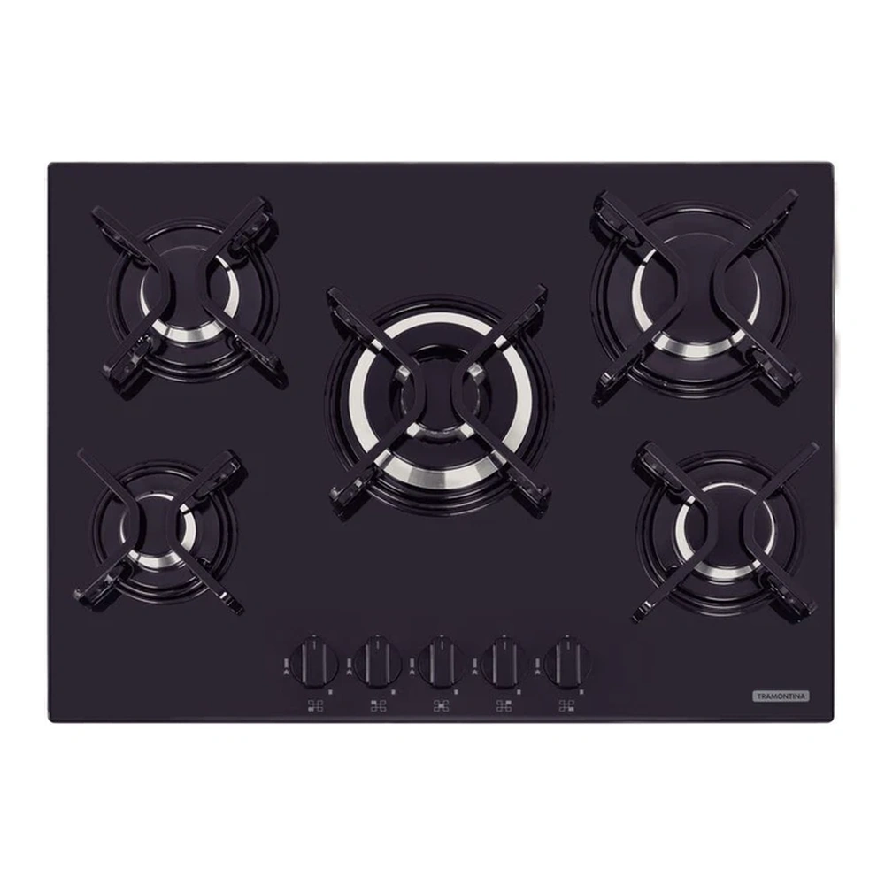PLACA COC GAS GLASS NEGRO PENTA 5GGTRI70 TRAMONTINA T947086