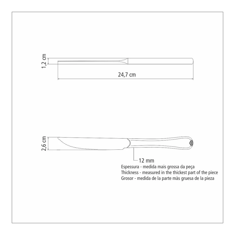 CUCHILLO PARA ASADO VICENZA TRAMONTINA T63924G 3