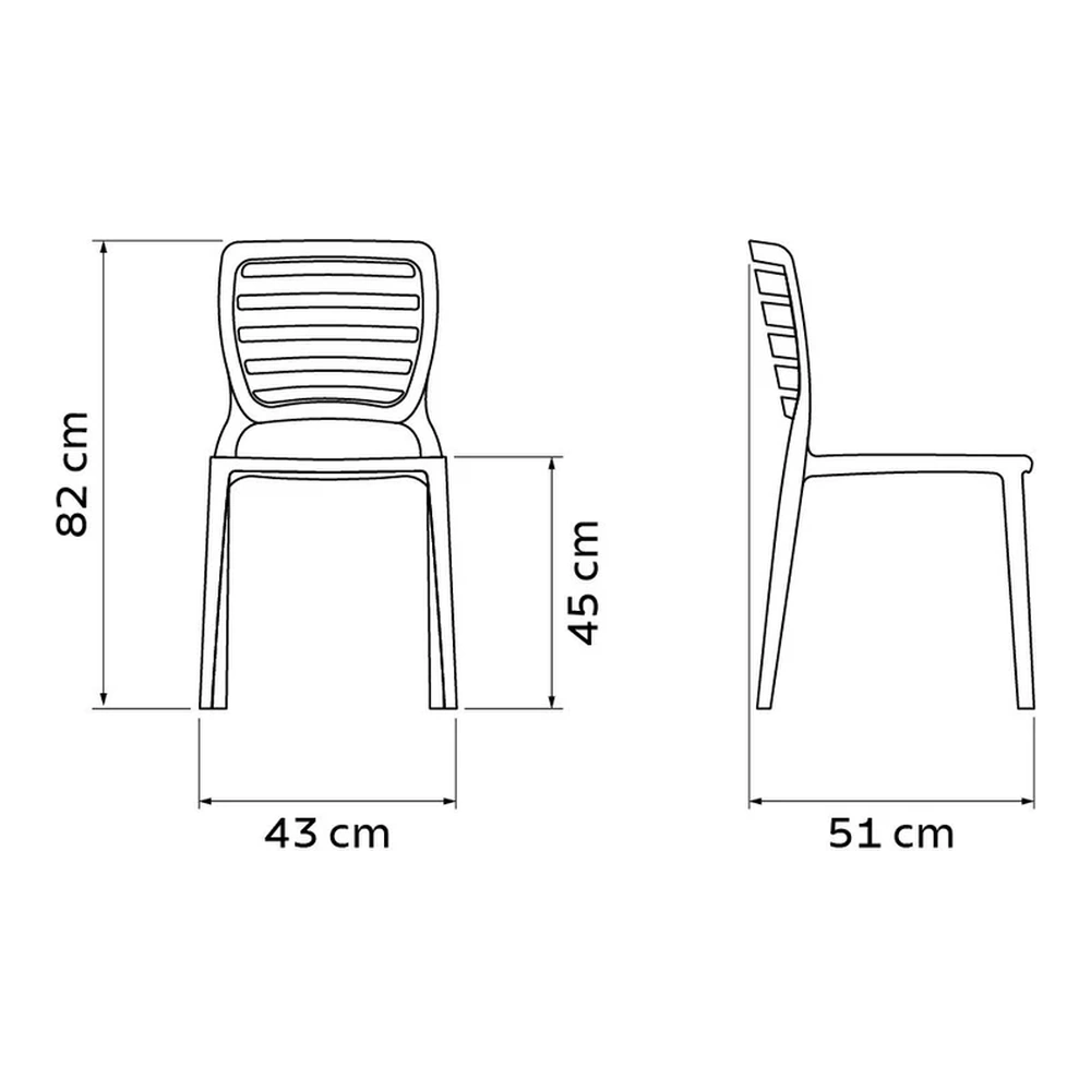 SILLA SOFIA RESPALDO HORIZONTAL ROJA TRAMONTINA T922374 3