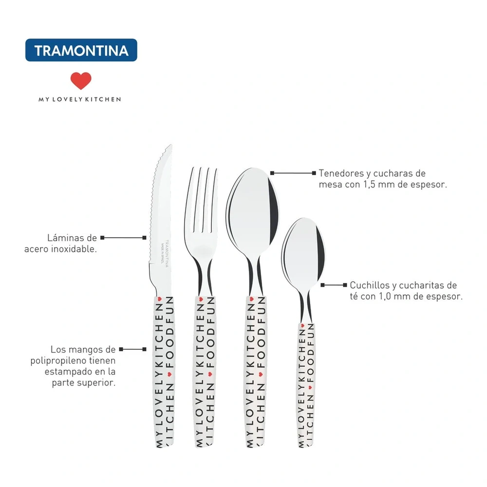 JUEGO  DE CUBIERTOS 16 PZAS MY LOVEL TRAMONTINA T29899U 3