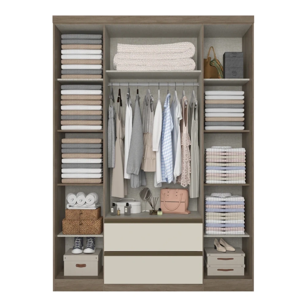 Ropero Unanime Nobre 4 Puertas con Espejo Rustic / Off White 2