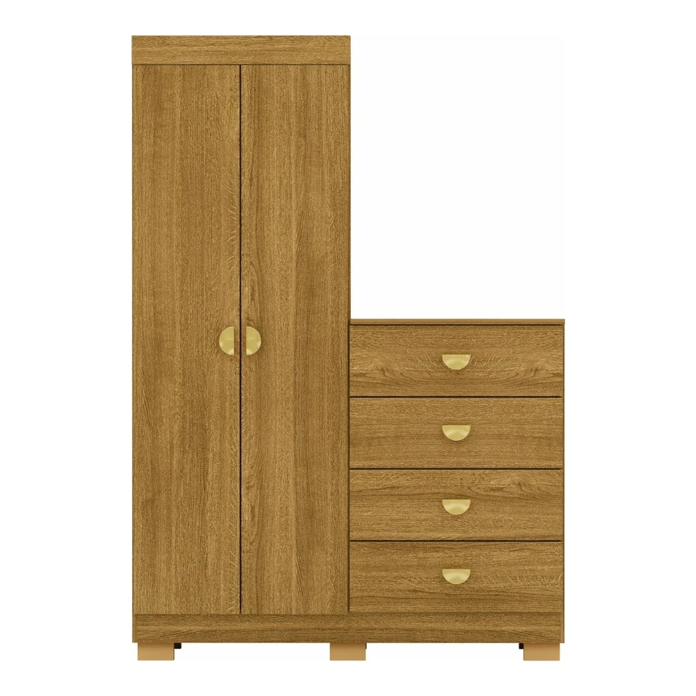 Ropero Unanime con Comoda Cristal 2 Puertas Nature