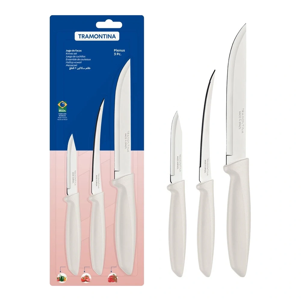 JUEGO DE CUCHILLOS 3 PZAS PLENUS TRAMONTINA T23498B