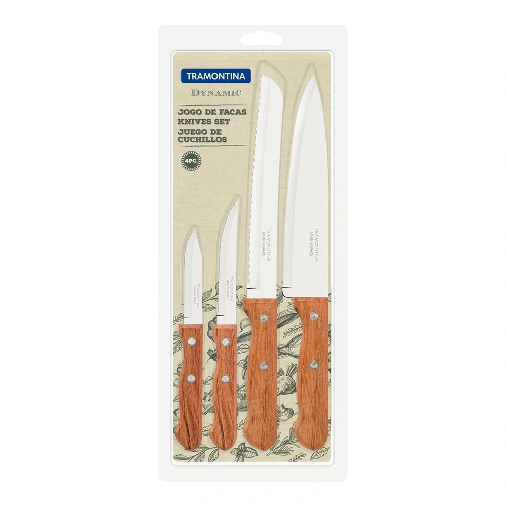 JUEGO  CUCHILLOS 4 PZAS DYNAMARILLOIC TRAMONTINA T22399G 5