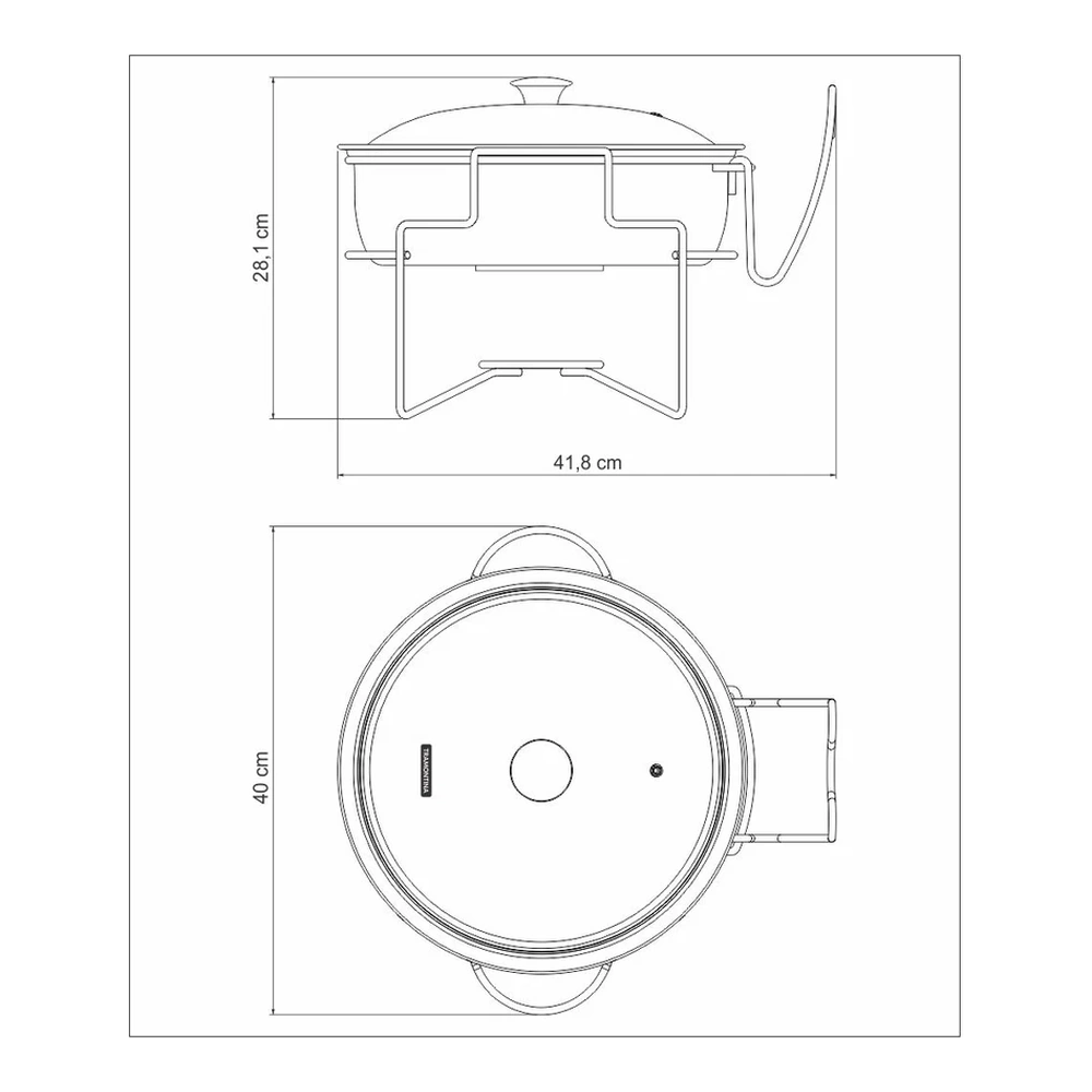 RECHAUD 4,3L SIN RESISTENCIA Y CON CANALES TRAMONTINA T610411 4