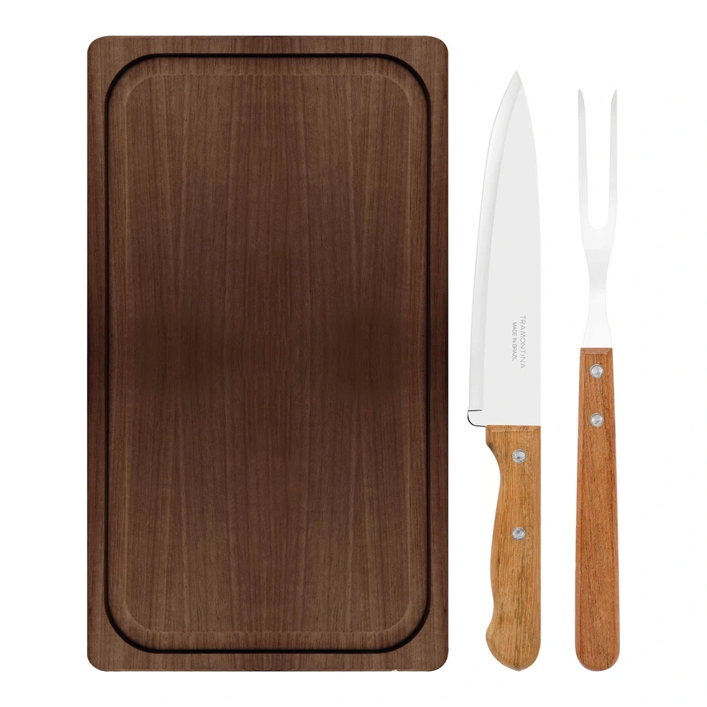 KIT PARA ASADO 3 PZAS CHURRASCO TRAMONTINA T223993 3
