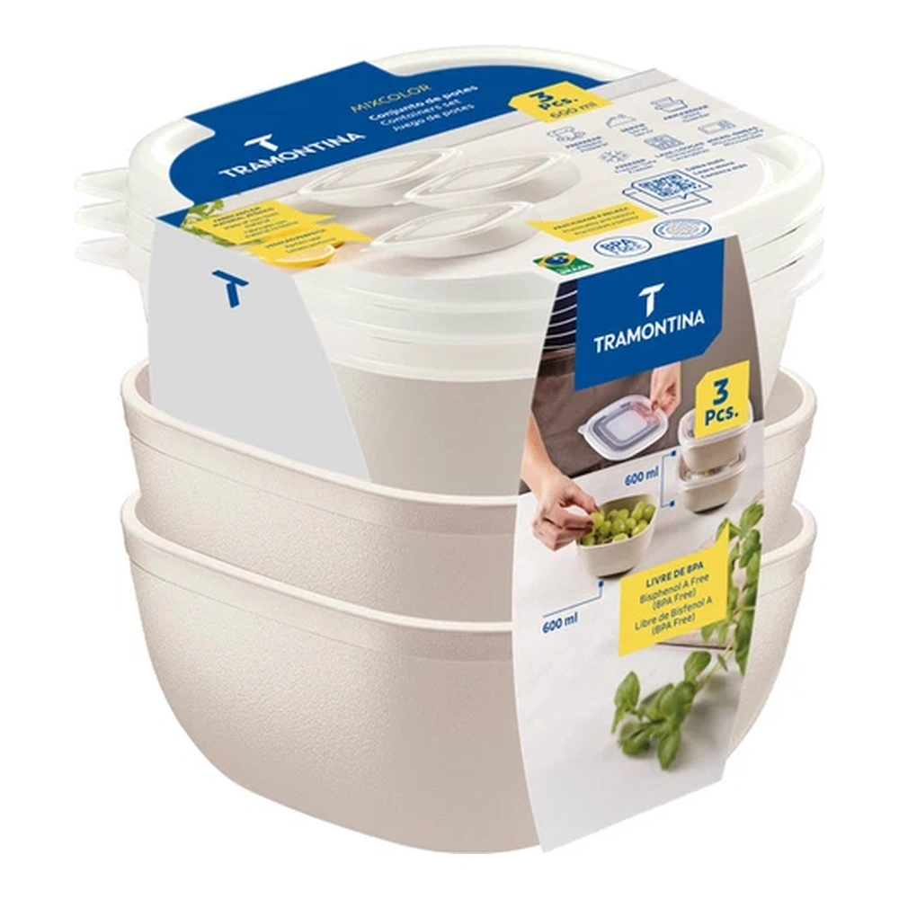 JUEGO  DE POTES 3 PZAS MIXCOLOR TRAMONTINA T250985 5