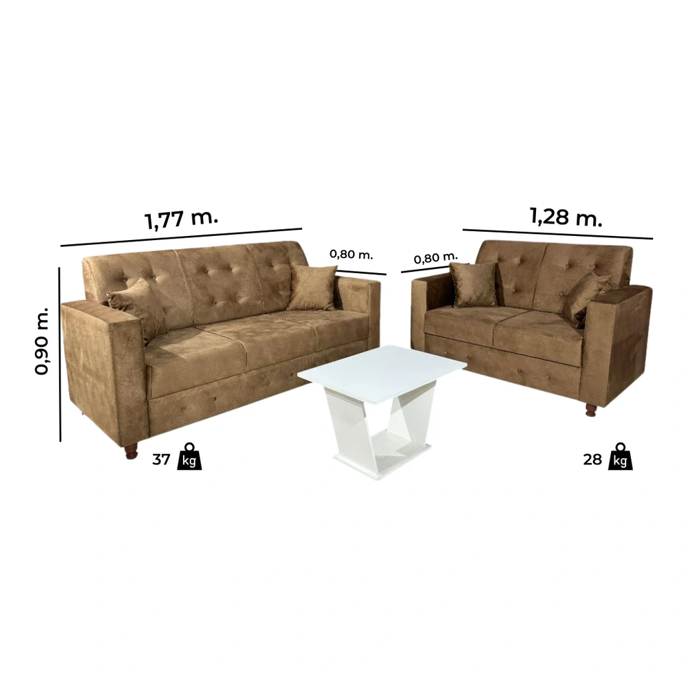 Sofá Unanime New Ita 3L + 2L Beige 2